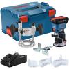 imageBOSCH GKF18V25PL14 18V Brushless Colt Palm Router Kit with 1 CORE18V 4 Ah Advanced Power Battery and Plunge Base