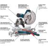 imageBOSCH GCM12SD 15 Amp 12 Inch Corded DualBevel Sliding Glide Miter Saw with 60 Tooth Saw BladeMiter Saw