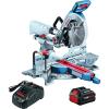 imageBOSCH GCM18V10SDN14 PROFACTOR 18V 10 In DualBevel Slide Miter Saw Kit with 1 CORE18V 8 Ah High Power Batteryw 18V 8 Ah Battery