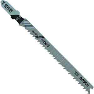 imageBOSCH T101B100 100Pack 4 In 10 TPI TShank Jig Saw Blades Ideal for Clean Cuts in Hard ampamp Soft Wood Plywood Plastics OSB Laminated Particle Board