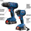 imageBOSCH 18V 2Tool Combo Kit with 12 In Compact DrillDriver and 14 In Hex Impact Driver GXL18V26B22w91Piece DrillDriving Set