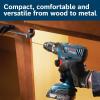 imageBOSCH GXL18V496B22 18V 4Tool Combo Kit with Compact Tough 12 In DrillDriver TwoInOne 14 In and 12 In BitSocket Impact Driver Compact Reciprocating Saw LED Worklight and 2 Ah Batteries