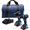 imageBOSCH GXL18V251B25 18V 2Tool Combo Kit with 14 In and 12 In TwoInOne Impact Driver Compact Tough 12 In Hammer DrillDriver and 2 CORE18V 40 Ah Batteries