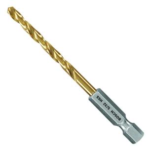 imageBOSCH TI9IM 9Piece Assorted Set Titanium Nitride Coated Metal Drill Bits  Impact Tough with ImpactRated Hex Shank Ideal for HeavyGauge Carbon Steels Light Gauge Metal Hardwood532 Diameter