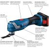 imageBOSCH GOP18V34N 18V Brushless StarlockPlus Oscillating MultiTool Bare Tool Cordless Variable Speed with 114 In BiMetal Plunge Cut Bladew 18V 4 Ah Battery