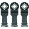 imageBOSCH OSL114JF3 3Pack 114 in Starlock Oscillating Multi Tool Wood CurvedTec BiMetal XtraClean Plunge Cut Blades for Applications in Cutting Wood Hardwood Laminate