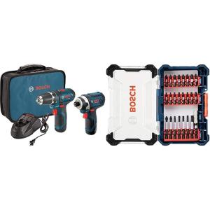 imageBOSCH 12V Max 2Tool Brushless Combo Kit with 38 In DrillDriver 14 In Hex Impact Driver and 2 2 Ah Batteries GXL12V220B2212V Kit