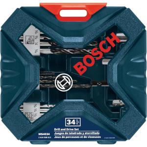 imageBOSCH MS4034 34Piece Drilling and Driving Mixed Set with Included Case for Applications in Wood Metal Masonry34pc