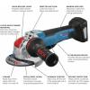 imageBOSCH GWX18V50PCN 18V XLOCK EC Brushless ConnectedReady 412 In  5 In Angle Grinder with No LockOn Paddle Switch Bare ToolBare Tool