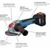imageBOSCH GWX18V50PCN 18V XLOCK EC Brushless ConnectedReady 412 In  5 In Angle Grinder with No LockOn Paddle Switch Bare ToolKit with Battery