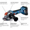 imageBOSCH GWX18V8N 18V XLOCK Brushless 412 Inch Angle Grinder with Slide Switch Toolfree Disc Swap Bare Toolw 18V 4 Ah Battery