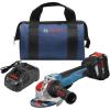 imageBOSCH GWX18V50PCN 18V XLOCK EC Brushless ConnectedReady 412 In  5 In Angle Grinder with No LockOn Paddle Switch Bare ToolKit with Battery