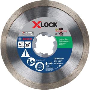 imageBOSCH DBX4543S 412 in XLock Continuous Rim Diamond Blade Compatible with 78 in Arbor for Application in Ceramic Tile Slate412 In