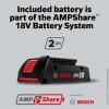 imageBOSCH GDR18V1800B12 18V Cordless Brushless 14 In Hex Impact Driver Kit with 1 2 Ah Standard Power Battery 18V Charger and Storage Bagw 18V 2 Ah Battery