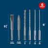 imageBOSCH HCK001 7 Piece CarbideTipped SDSPlus Rotary Hammer Drill Bit Set with Storage Case6pc