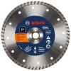 imageBOSCH DB442C 4 in Premium Turbo Rim Diamond Blade with 58 in 78 in Arbor for Smooth Cut WetDry Cutting Applications in Concrete Masonry7 In