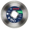 imageBOSCH DB443C 4 in Premium Continuous Rim Diamond Blade with 58 in 78 in Arbor for Clean Cut WetDry Cutting Applications in Tile Granite MarbleWetDry