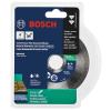 imageBOSCH DB443C 4 in Premium Continuous Rim Diamond Blade with 58 in 78 in Arbor for Clean Cut WetDry Cutting Applications in Tile Granite MarbleWetDry
