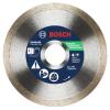 imageBOSCH DB443C 4 in Premium Continuous Rim Diamond Blade with 58 in 78 in Arbor for Clean Cut WetDry Cutting Applications in Tile Granite MarbleWetDry