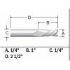imageBosch 85903M 14 in x 1 in Solid Carbide 2Flute Downcut Spiral Bit
