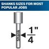 imageBOSCH RBS010 10Piece 12 in and 14 in Shank CarbideTipped AllPurpose Professional Router Bits Assorted Set with Case for Applications in Straight Trimming Decorative Edging Dovetail JoineryAssorted