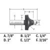 imageBosch 85293MC 78Inch Diameter 3164Inch Cut Carbide Tipped Roundover Router Bit 14Inch Shank With Ball Bearing