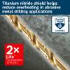 imageBOSCH TI2159IM 1Piece 12 In x 6 In Titanium Nitride Coated Metal Drill Bit Impact Tough with ImpactRated Hex Shank for Applications in HeavyGauge Carbon Steels Light Gauge Metal Hardwood516 Diameter