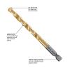 imageBOSCH TI2159IM 1Piece 12 In x 6 In Titanium Nitride Coated Metal Drill Bit Impact Tough with ImpactRated Hex Shank for Applications in HeavyGauge Carbon Steels Light Gauge Metal Hardwood1164 Diameter