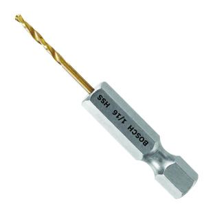 imageBOSCH TI2159IM 1Piece 12 In x 6 In Titanium Nitride Coated Metal Drill Bit Impact Tough with ImpactRated Hex Shank for Applications in HeavyGauge Carbon Steels Light Gauge Metal Hardwood116 Diameter