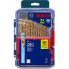 imageBOSCH TI14 14Piece Assorted Set Titanium Nitride Coated Metal Drill Bits with Included Case with ThreeFlat Shank for Applications in HeavyGauge Carbon Steels Light Gauge Metal HardwoodAssorted