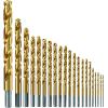imageBOSCH TI14 14Piece Assorted Set Titanium Nitride Coated Metal Drill Bits with Included Case with ThreeFlat Shank for Applications in HeavyGauge Carbon Steels Light Gauge Metal HardwoodAssorted