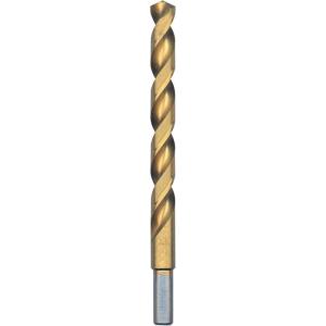 imageBOSCH TI14 14Piece Assorted Set Titanium Nitride Coated Metal Drill Bits with Included Case with ThreeFlat Shank for Applications in HeavyGauge Carbon Steels Light Gauge Metal Hardwood516 Diameter