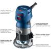 imageBOSCH GKF125CEK 125 HP VariableSpeed Colt Palm Router Kit with Soft Start LED Light ampamp Fixed Base for Precise Woodworking