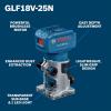 imageBOSCH GLF18V25N 18V Laminate Trim Router  Powerful Brushless Motor 1000030000 RPM Lightweight Ergonomic Enhanced Dust Extraction Quick Depth Adjustments for Precise Trimming