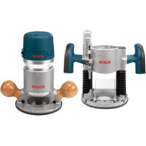 imageBOSCH 1617EVSPK Wood 12 Amp Router Tool Combo Kit  225 Horsepower Plunge Router ampamp Fixed Base with a Variable Speed MotorRouter Tool Combo Kit