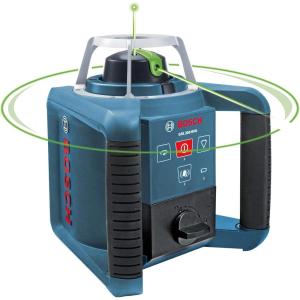 imageBOSCH GRL90020HVK REVOLVE SelfLeveling HorizontalVertical Rotary Laser Kit Includes Tripod Grade Rod Receiver 2 D Batteries Carrying Case ampamp AccessoriesGREEN  1000 ft Rotary Laser