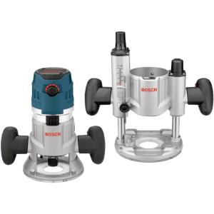 imageBOSCH MRC23EVSK Combination Router 15 Amp 23 Horsepower Corded Variable Speed Combination Plunge ampamp FixedBase Router Kit with Hard CaseCombination Router