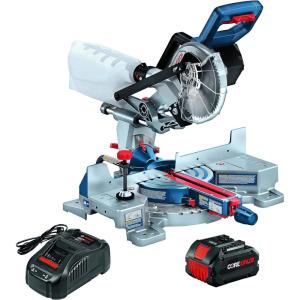 imageBOSCH GCM18V07SN PROFACTOR 18V 714 In SingleBevel Slide Miter Saw  Mobile Cordless Solution 334 In Nested Crown Cutting 814 In Crosscut Capacity Bare Toolw 18V 8 Ah Battery