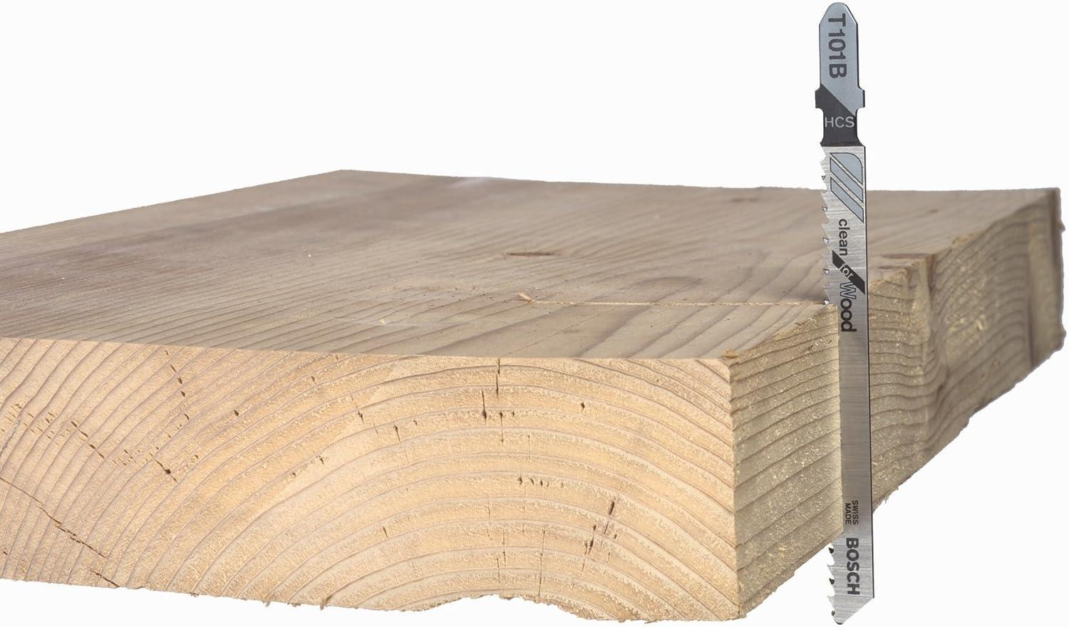 imageBOSCH T144D 5Piece 4 In6 TPI Speed for Wood TShank Jig Saw Blades