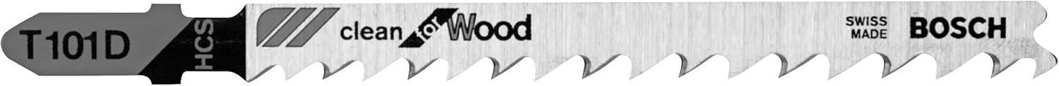imageBosch T101D 5Piece 4 In 6 TPI Clean for Wood TShank Jig Saw Blades