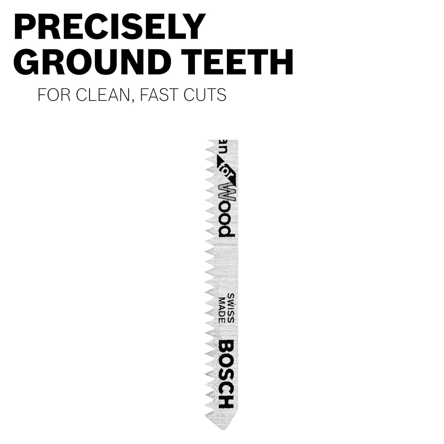 imageBosch U101BR 5Piece 4 In 10 TPI Reverse Pitch Clean for Wood Ushank Jig Saw Blades5 Count Pack of 1