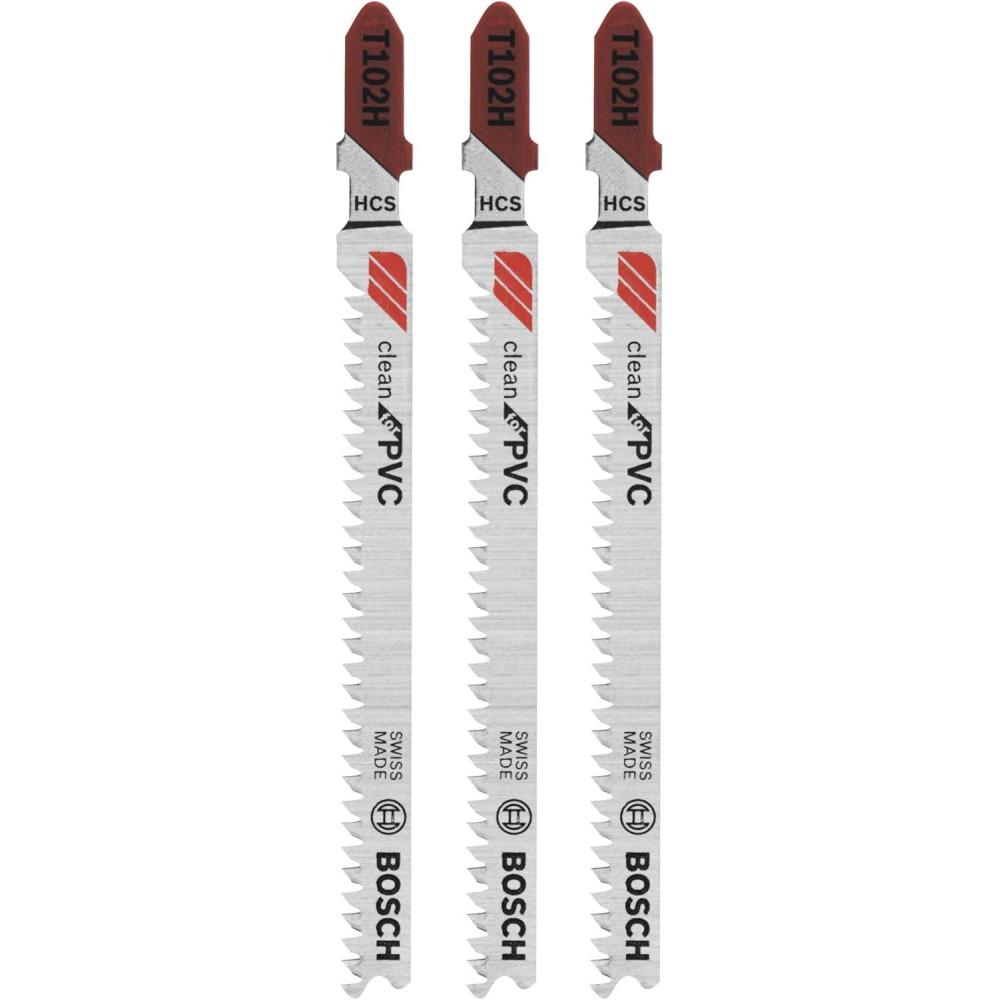 imageBosch T102H 3Piece 3 In 10 TPI Clean for PVC High Carbon Steel Jig Saw Blades