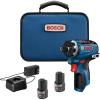 imageBOSCH GSR12V300HXB22 12V Max Brushless 14 In Hex TwoSpeed Screwdriver Kit with 2 20 Ah Batteriesw 2 12V Batteries