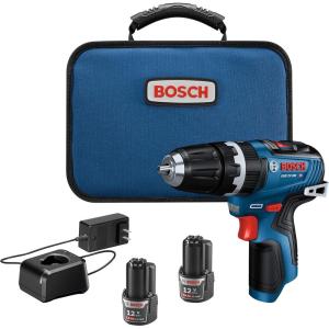 imageBosch GSB12V300B22 12V Max Brushless 38 In Hammer DrillDriver Kit with 2 20 Ah Batteriesw 2 12V Batteries