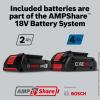 imageBOSCH GDX18V1860CN 18V ConnectedReady TwoInOne 14 In and 12 In BitSocket Impact DriverWrench Bare Toolw 18V 4 Ah  2 Ah Batteries