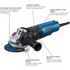 imageBOSCH GWS1450P 5 In Angle Grinder with LockOn Paddle Switch  Complete Set for Versatile Grinding and Cutting