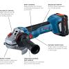 imageBOSCH GWS18V10B14 18V Brushless 412  5 In Angle Grinder Kit with 1 CORE18V 8 Ah High Power Battery