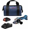 imageBOSCH GWS18V8B15 18V Brushless 412 In Angle Grinder Kit with 1 CORE18V 4 Ah Advanced Power Batteryw 18V 4 Ah Battery