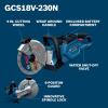 imageBOSCH GCS18V230N212 18V Brushless Cordless 9Inch Cutoff Saw for Concrete ampamp Metal Cutting  Lightweight Ergonomic Design 6Position Cutting Guard Kit with 2 CORE18V 12 Ah BatteriesBare Tool