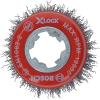 imageBOSCH WBX328 3 In XLOCK Arbor Carbon Steel Knotted Wire Single Row Cup Brush For Applications in Removing Weld Scale Burrs and Corrosion Preparing Painting SurfacesCarbon Steel Wire Cup Brush